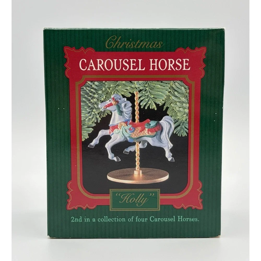 1989 Hallmark Keepsake Ornament Christmas Carousel Horse Holly XPR9722 Vintage
